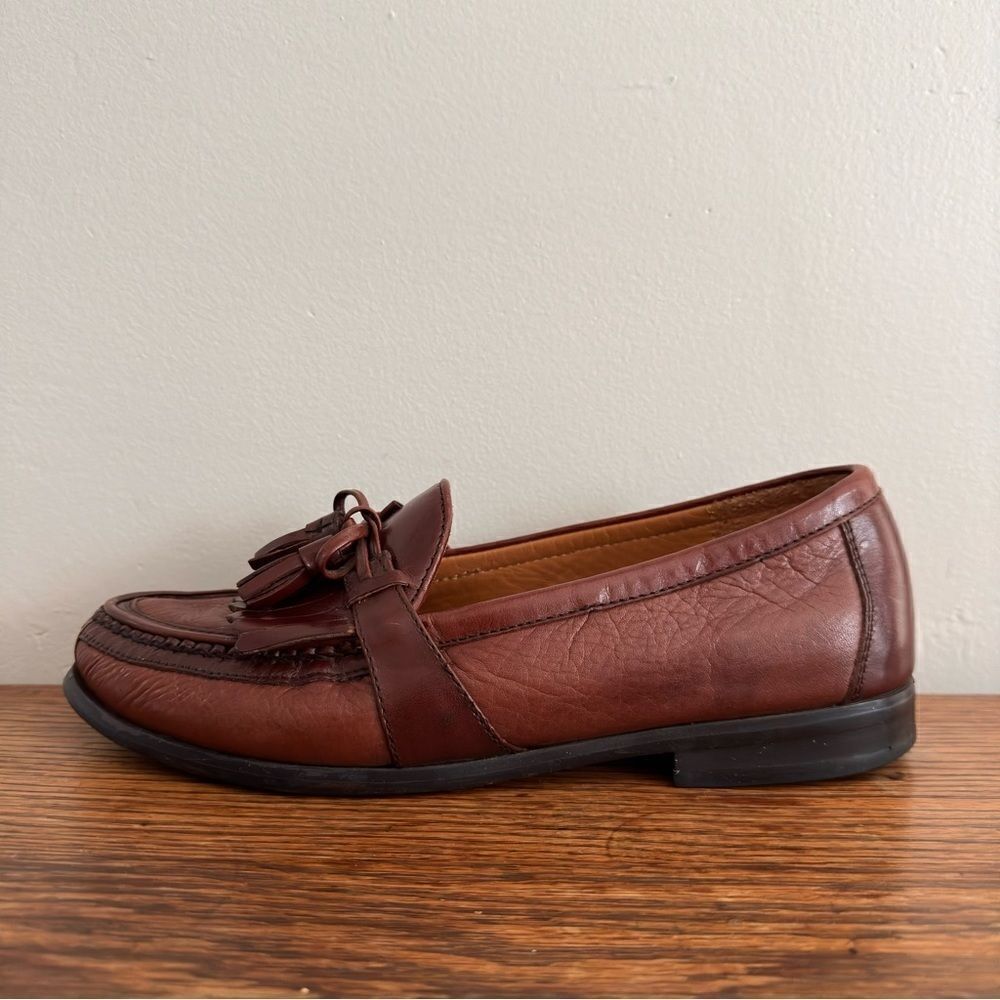 French‎ Shriner Boca Brown Leather Kiltie Tassel Loafers Men’s Size 8